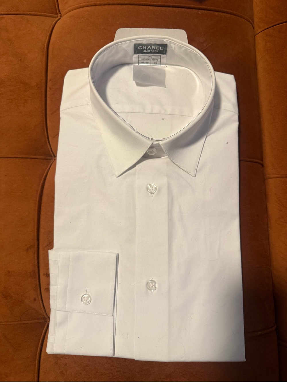 CHANEL Men’s White Dress Shirt - Spread Collar